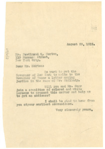 Letter from W. E. B. Du Bois to Ferdinand Q. Morton
