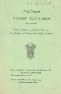 Joint Committee on National Recovery national conference program