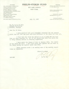 Letter from Phelps-Stokes Fund to W. E. B. Du Bois