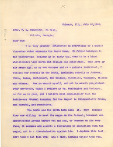 Letter from Kittredge Wheeler to W. E. B. Du Bois