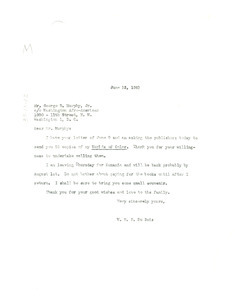 Letter from W. E. B. Du Bois to George B. Murphy