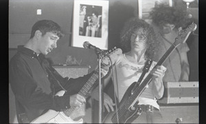 Jonathan Richman and the Modern Lovers at Sandy's: Richman, Ernie Brooks (bass), and Jerry Harrison (keyboards)