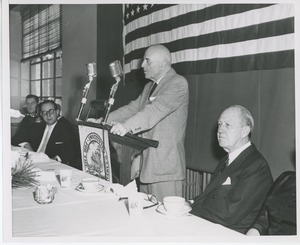 Unidentified man at Thumbs Up award reception for the Giftcraft Leather Company