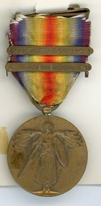World War I Victory Medal with Defensive Sector and St. Mihiel clasps