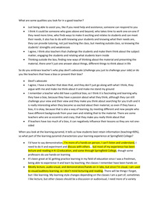 Dr. Barkman's Focus Group Notes (Fall - Winter 2010)