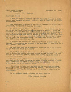 Dr. Laurence L. Doggett to Frank B. Wilson (November 13, 1917)