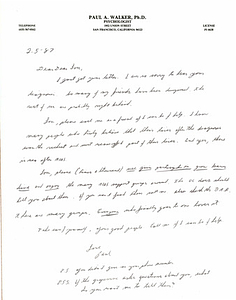 Correspondence from Paul Walker to Lou Sullivan (February 5, 1987)