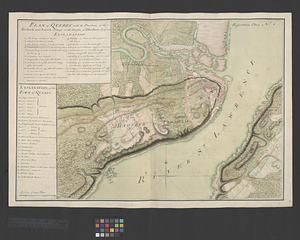 Plan of Québec with the positions of the British and French army's on the Heights of Abraham 13th of Sept. 1759