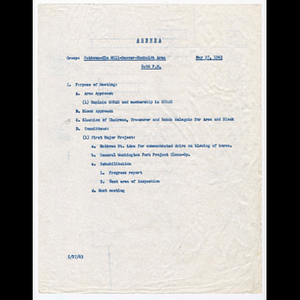 Agenda for Ruthven-Elm Hill-Seaver-Humboldt area meeting held May 27, 1963