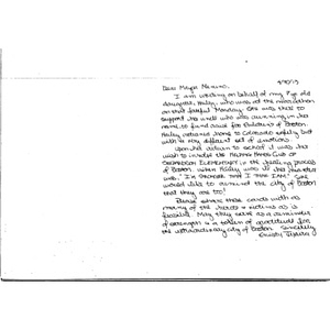 Letter to Boston from Shepardson Elementary School (Fort Collins, Colorado)