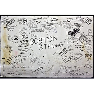 Boston Strong poster at Copley Square Memorial (Blind Brook Community)