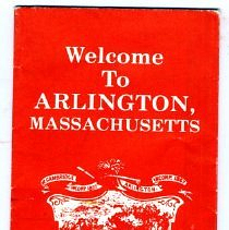 "Welcome to Arlington" booklet, 1982, with map and history of Arlington, and local advertisements.