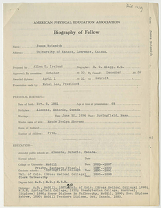 AAHPERD Biography of Fellow - Dr. James Naismith (1930)