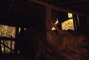 Moon Barn interior in Moon Lot - Primmer Farm. Haymow.