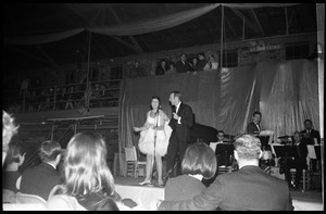Winter Carnival: Bud and CeCe Robinson (dancers) performing with the Johnny Carson Show, Curry Hicks Cage, UMass Amherst