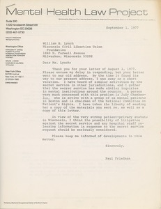 Letter from Paul Friedman to William H. Lynch