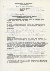 Letter from Edith Morgan to Judi Chamberlin