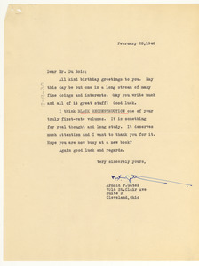Letter from Arnold F. Gates to W. E. B. Du Bois