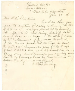 Letter from N.A.A.C.P. Salt Lake City Branch to W. E. B. Du Bois