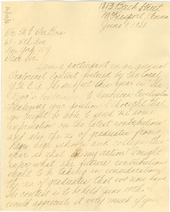 Letter from Edith E. Johnson to W. E. B. Du Bois