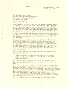 Letter from Martin Brown to Walter White