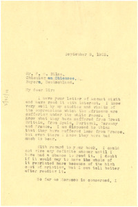 Letter from W. E. B. Du Bois to F. O. Bilse