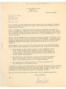Circular letter from Commission on Race Relations to W. E. B. Du Bois