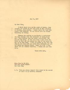 Letter from W. E. B. Du Bois to Nina Du Bois