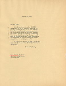 Letter from W. E. B. Du Bois to Nina Du Bois