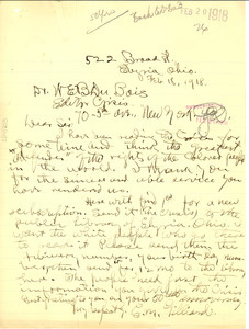 Letter from C. M. Gillard to W. E. B. Du Bois