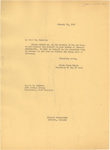 Letter from Ellen Irene Diggs to W. W. Sanders