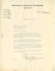 Letter from Perry W. Howard to W. E. B. Du Bois