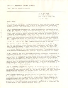 Circular letter from Kenneth Ripley Forbes and Edwin Berry Burgum to W. E. B. Du Bois