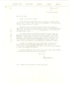 Letter from Maureen Dover to W. E. B. Du Bois