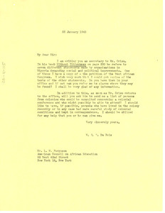 Letter from W. E. B. Du Bois to L. M. Ferguson