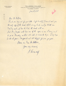 Letter from H. Kranold to W. E. B. Du Bois