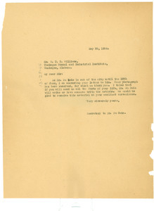 Letter from unidentified correspondent to W. T. B. Williams