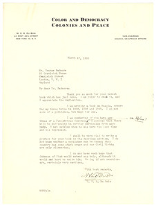 Letter from W. E. B. Du Bois to George Padmore