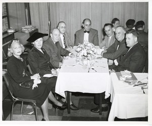 Mary Switzer sits with a group at luncheon in her honor at the Institute for the Crippled and Disabled