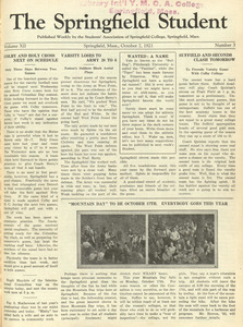 The Springfield Student (vol. 12, no. 3), October 7, 1921