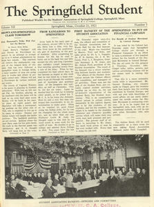 The Springfield Student (vol. 12, no. 5), October 21, 1921