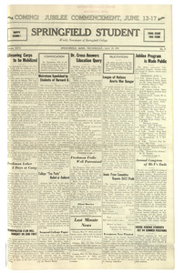 The Springfield Student (vol. 26, no. 08) May 29, 1935