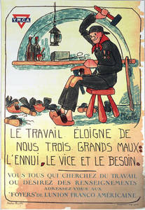 World War I Poster - L’ennui, Le Vice Et Le Besoin