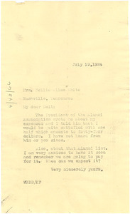 Letter from W. E. B. Du Bois to Nellie Allen White