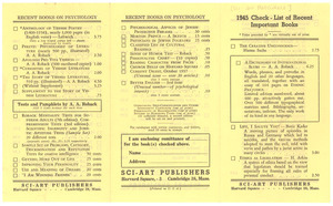 1945 Check-List of Recent Important Books
