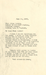 Letter from W. E. B. Du Bois to Alice Werner