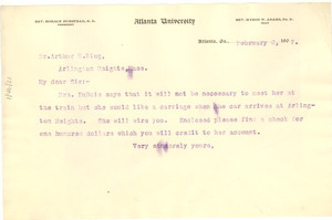 Letter from W. E. B. Du Bois to Arthur H. Ring