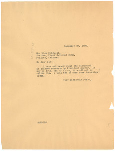 Letter from W. E. B. Du Bois to Dick Caldwell