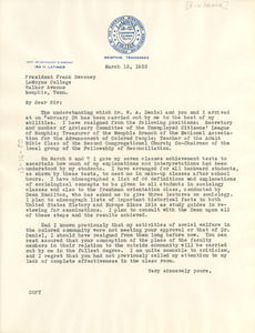 Letter from Ira H. Latimer to Frank Sweeney