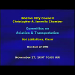 Committee on Aviation and Transportation meeting recording, November 27, 2007